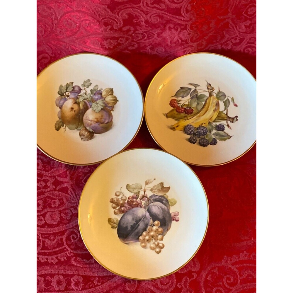 3 Vintage Baronet China Eschenbach 7.25" lunch Plates Made In Bavaria Germany